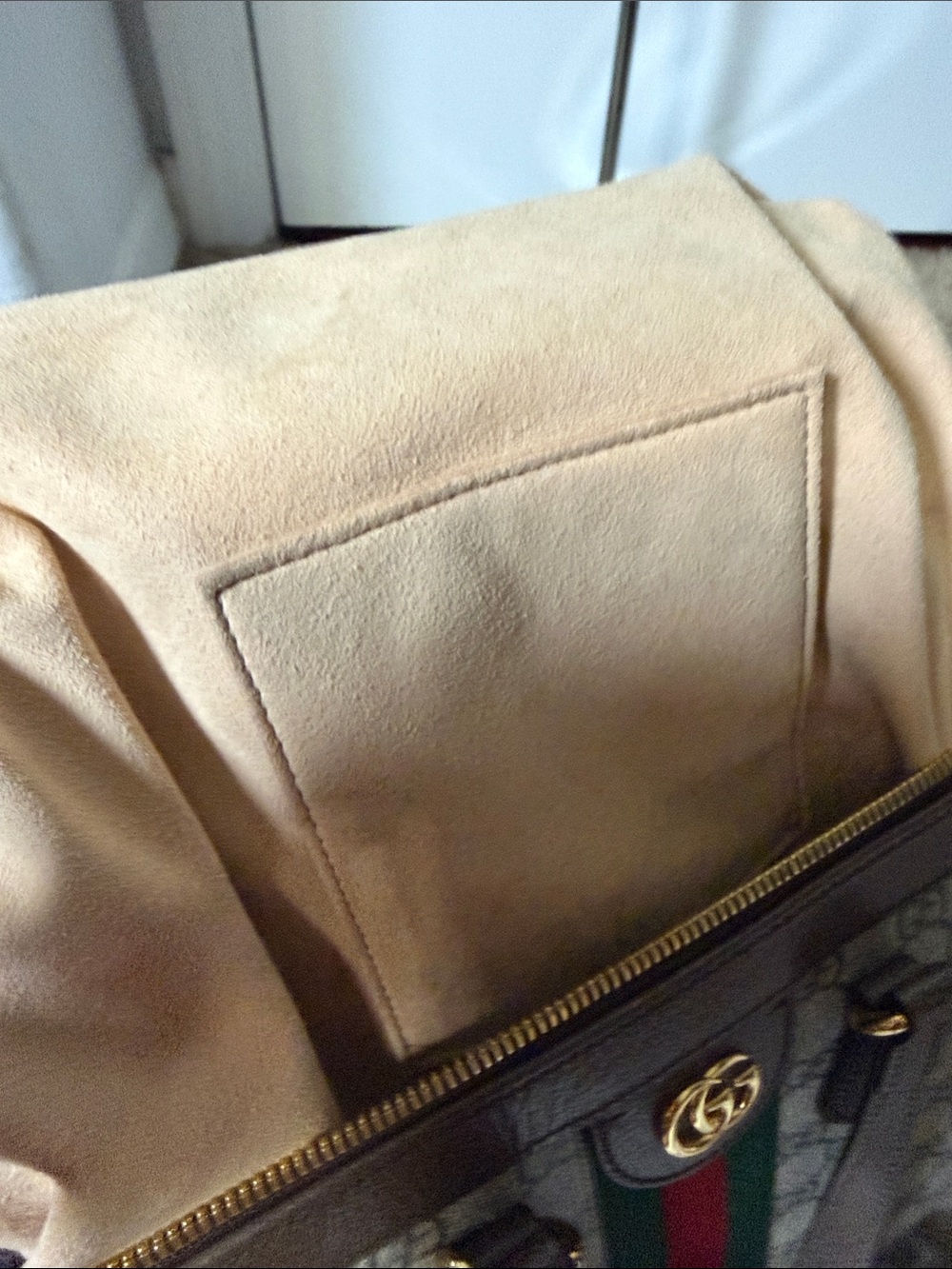 Gucci Brown GG Supreme Tote with Green and Red Web Stripe - Picture 8 of 10